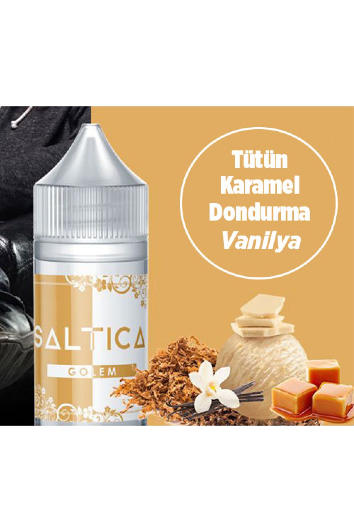Saltica - Golem Salt Likit (Tütün, Karamel, Dondurma, Vanilya) (30ML)