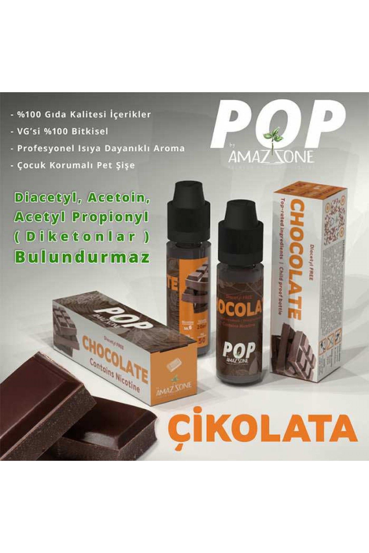 Amazzone Premium Çikolata Elektronik Sigara Likit - 20 ML